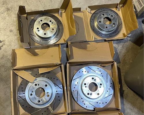 Stoptech Slotted Cross Drillerd Rotors Front  20062011 Honda Civic