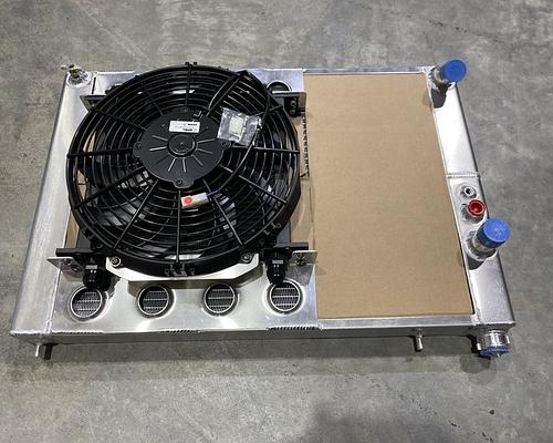 Mr Sideway Custom Racing Radiator with Integrated Oil Cooler  Spal Fan